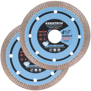 KEENTECH Diamond Saw Blades 4.5 inch Super Thin, for Porcelain Ceramic Tile Granite Marbles Smooth Cutting, Diamond Blade for Angle Grinder, 4.5" Porcelain Saw Blades (2-Pack)