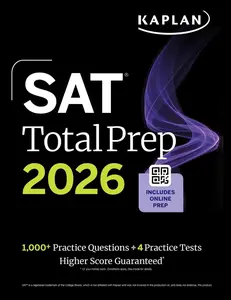 USED-SAT Total Prep 2026: Includes 4 Full Length Practice Tests, 1,100+ Practice Questions + 1 Year Access to Online Quizzes and Video Lessons and Tutorial by Kaplan Test Prep (Paperback)