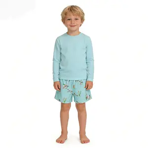 Baby Boys Light Green Mallard Ducks Pattern Quick Try Beach Board Summer Swim Trunks Swimwear Shorts Bottom