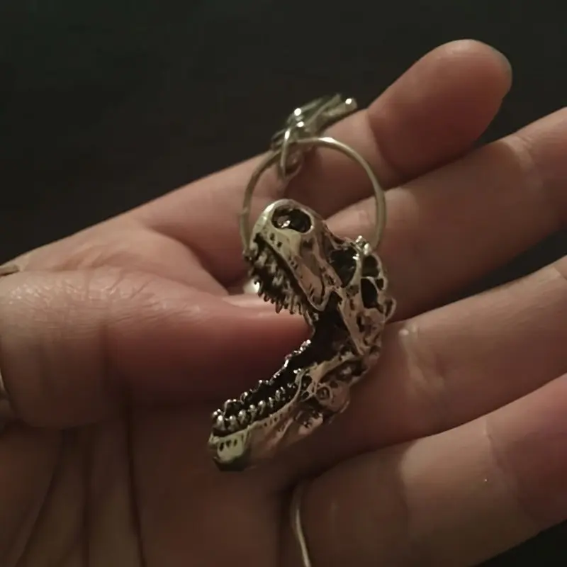 [Stylish Dinosaur Keychain] Stylish 1/20pcs Dinosaur Skull Keychain | Alloy Key Ring Lightweight Robust Collectible with Detailed Design, Perfect for Backpacks & Accessories, Dinosaur Decor