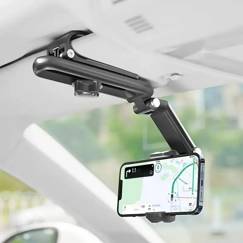 New 1080° Multi-function Sun Visor Universal 360 Degree Rotating Phone Holder Suitable for Any Scene Car Holder-Rotatable and Retractable porte para telefono bracket carmobile supplies multi-function sun visor universal phone holder