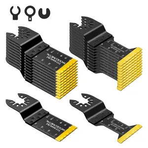 22pcs Titanium Oscillating Tool Blades, Universal Multitool Blades for Metal & Wood Cutting, Fits Milwaukee Ryobi, Universal Compatibility, Durable Replacement Kit