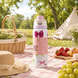 32oz Owala "Girlhood" FreeSip Limited Edition UO Exclusive Pink Bow Water Bottle, Insulated Stainless Steel Tumbler, Leakproof Travel Cup, Cute Coquette Bottle, Gym Hydration Flask