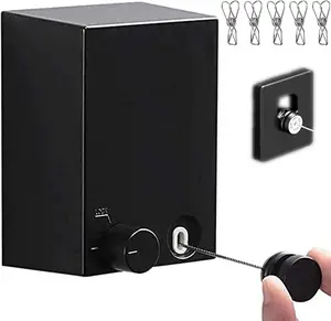 Stainless Steel Retractable clothesline, Punch Free Household , Adjustable Heavy-duty Clothesline For Home ,Self Adhesive Wall Mount Aluminium Laundry