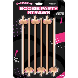 🍈🍹 6-Pack of Boobie Shaped Straws – Hilarious Party Gag!