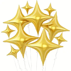 31 Pack 10 Inch Foil Balloons, 3D Shiny Quadrilateral Mylar, Durable & Eye-Catching for Parties, Birthdays, Weddings, Balloon Garland