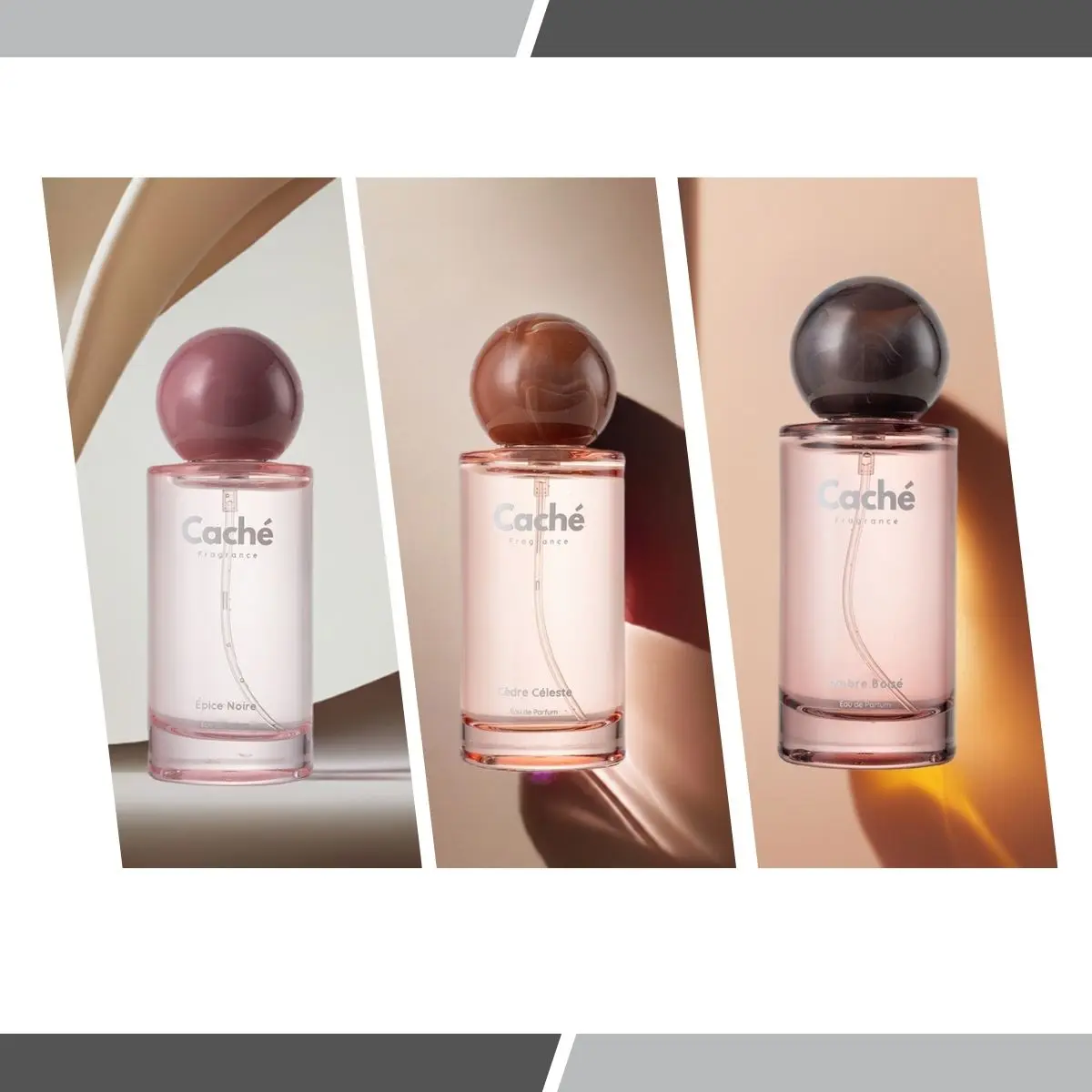 Caché Fragrance | Cèdre Céleste + Épice Noire + Ambre Boisé | Cedar Spice Ember | Eau De Parfum (3 x 1.7oz / 50ml)