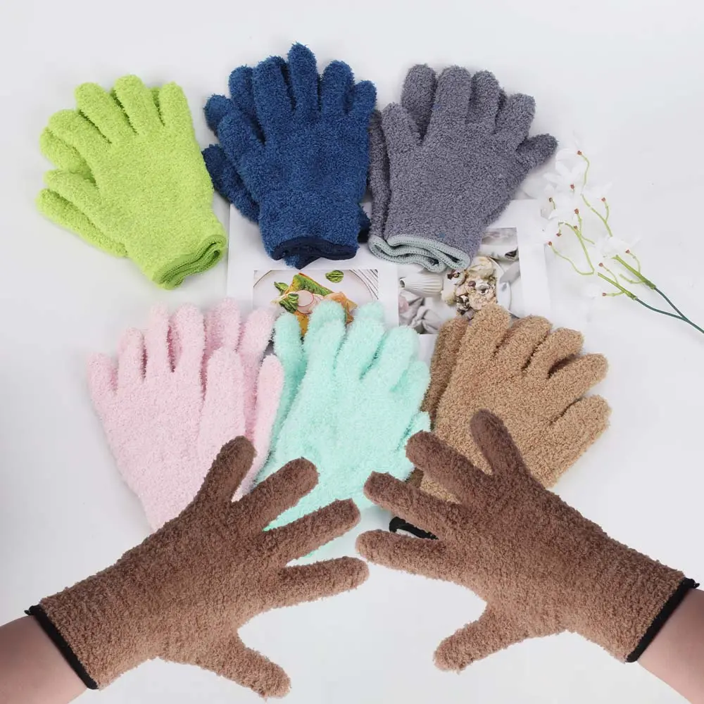 6 Pairs Microfiber Dusting Gloves, Dusting Cleaning Gloves Microfiber Gloves, for Plants House Blinds Car Dust Mitt Home Goods