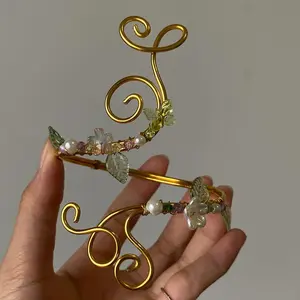 Handmade Green Fairy Arm Cuff – Fantasy Wing Summer Bracelet