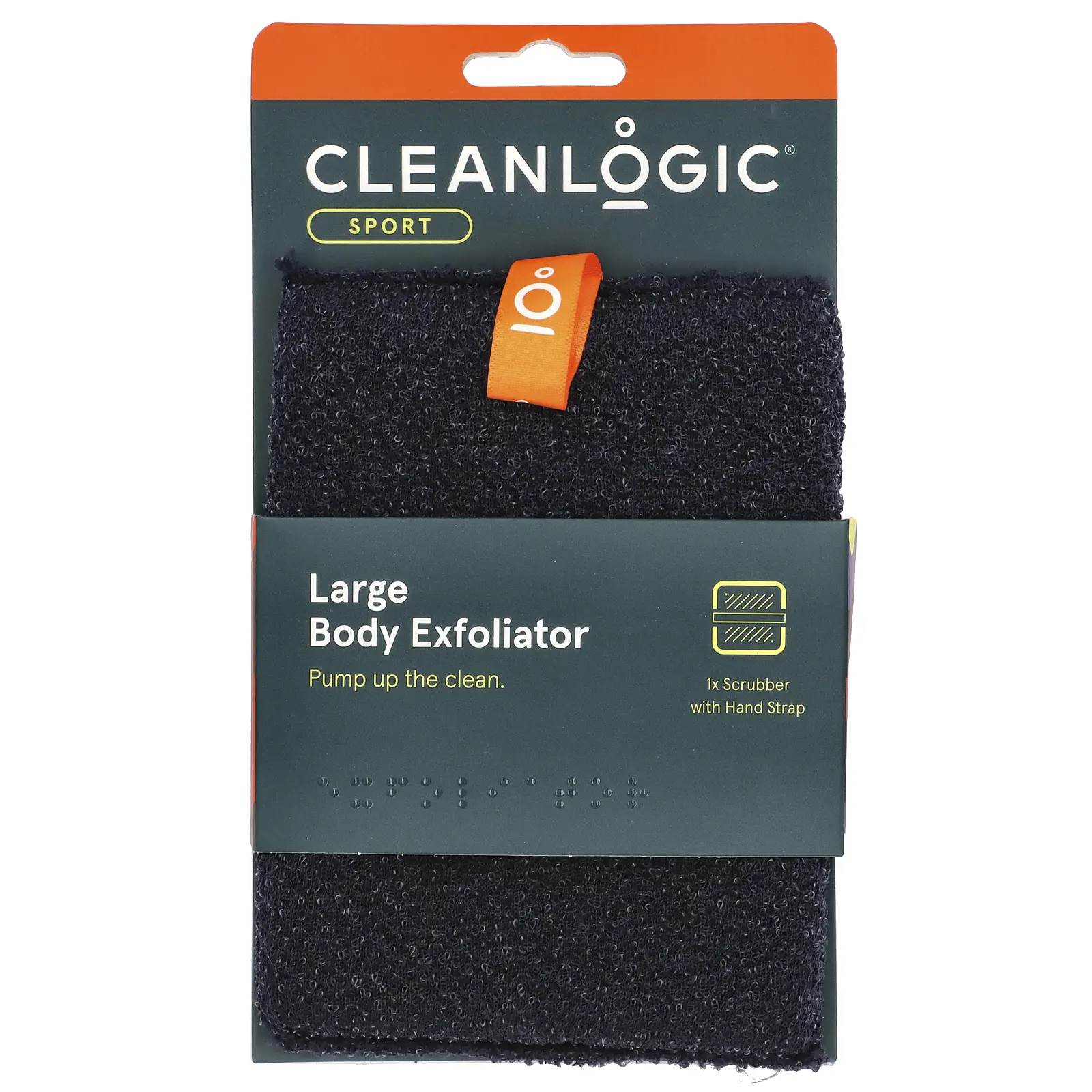 Cleanlogic Sport, Body Exfoliator, Large, Black, 1 Count
