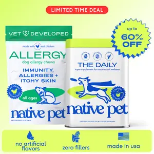 The Daily + Allergy | 11-in-1 Whole Body Health Supplement + Seasonal Allergy and Immune Support for Dogs | Clean, Vet-Backed, Easy-to-Use | Daily Food Topper + Allergy Air-Dried Chews | #1 Taste Tested