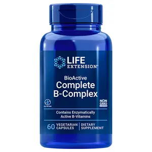 Life Extension Vitamin B Complex - Heart, Brain, Nerve Support, Healthy Energy, Complete B Complex with Methyl Folate, B2, B6, Inositol - 60 Capsules