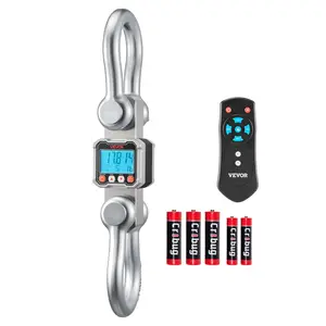 【FathersDayGift】VEVOR Digital Crane Scale, 22000 lbs/10 T Max Capacity, Heavy Duty Industrial Hanging Scale with Cast Aluminum Case & LCD Display, 5 lbs Division & 3 Unit Switch, Remote Control for Garage Factory
