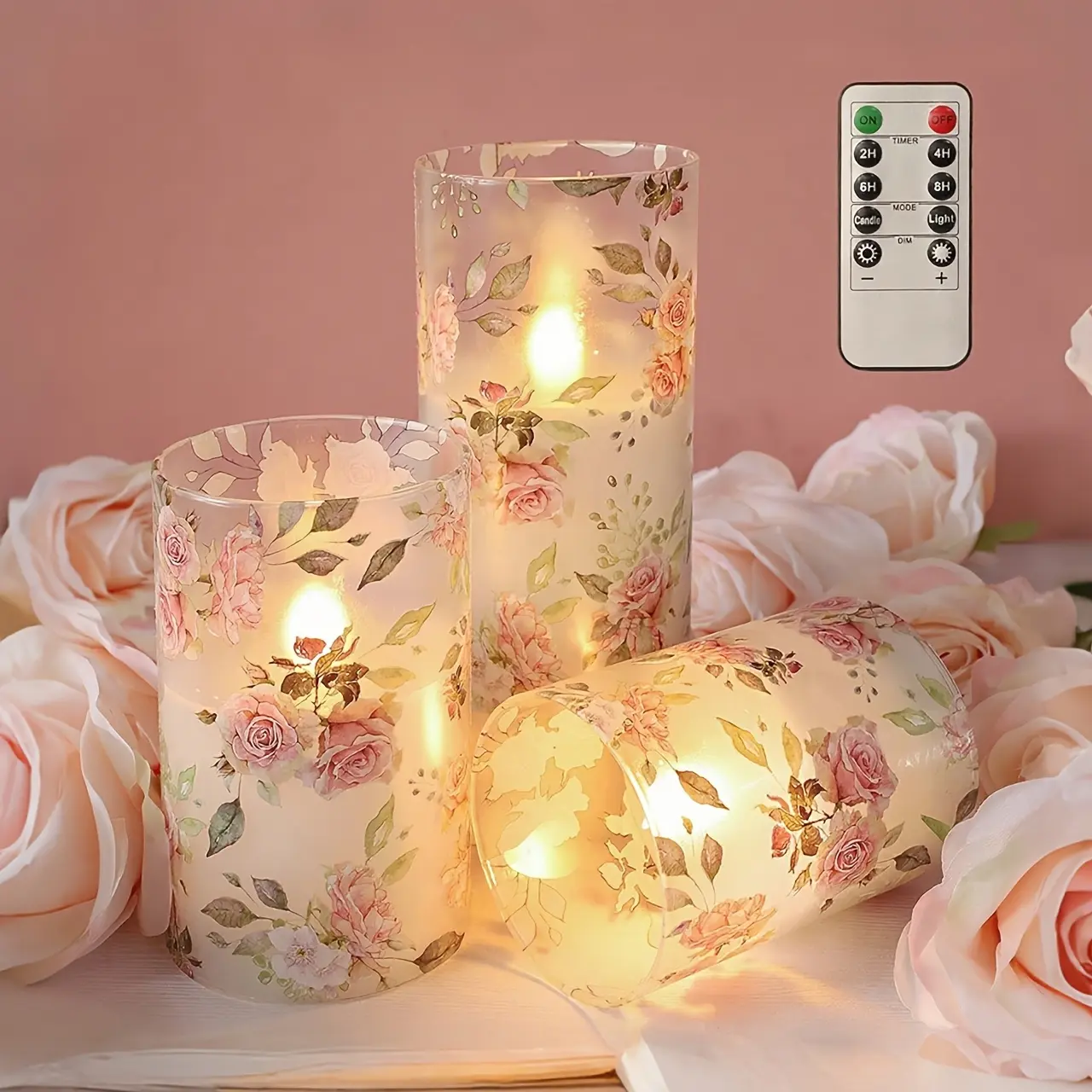 Handcrafted Battery-Operated Customizable LED Candle Lights with Remote Control - Indoor Decorative Lighting, Batteries Included, None Assembly Required, 1/2/3-Unit Sets Available for Autumn,Wedding Decor, Customizable Led Lights