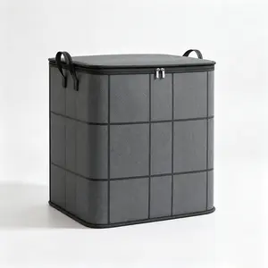 High-Capacity Fabric Organizer Bag with Reliable Zipper, Spacious Household Carryall for Bedding, Linens and Apparel, Ideal for Closet Storage and Moving Preparation