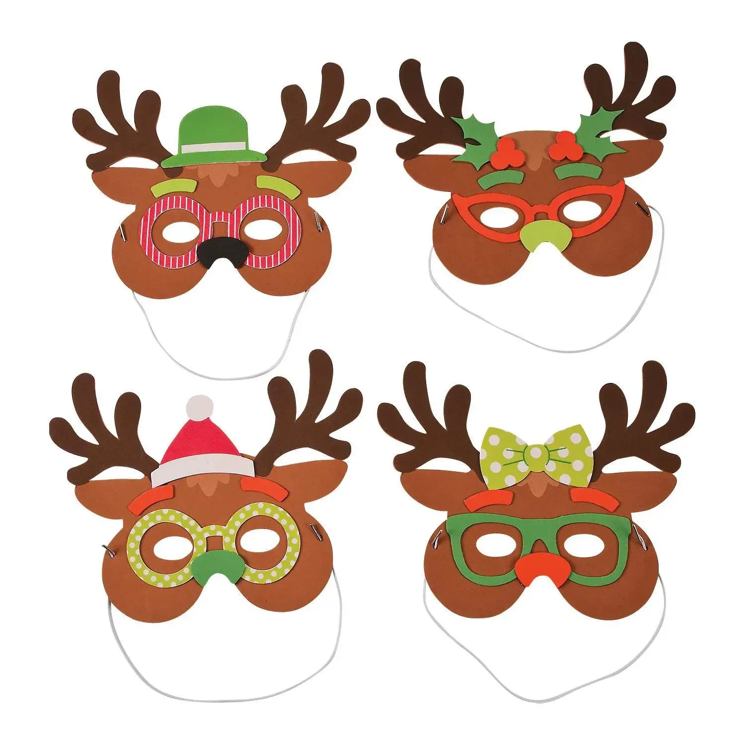 10" x 8 1/4" Silly Reindeer Mask Brown Foam Craft Kit - Makes 12