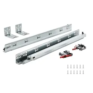【fathersdaygift】VEVOR 10 Pairs 21-Inch Concealed Drawer Bottom Side Mount RailsHeavy-Duty Full Ball Bearing Steel TracksSoft-Close Noiseless Cabinet Kitchen Drawer Hardware Runners with Locking Mechanism100 Lbs Capacity