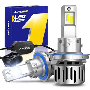AUTOONE H13/9008  LED Headlight High Low Beam Bulb 35000LM 900% Brighter with Turbofan for 6000K Xenon White Non-polarity Canbus Ready Plug and Play Pack of 2