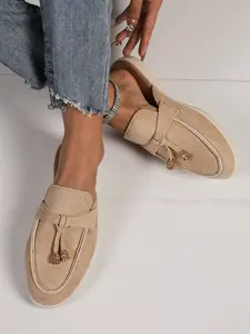Women's Plain Fashion Flat Mules, Elegant Casual Daily Wear Shoes, Simple Stylish Low Heel Slippers for Everyday Use Walking Shoes Footwear, Vegan Mules