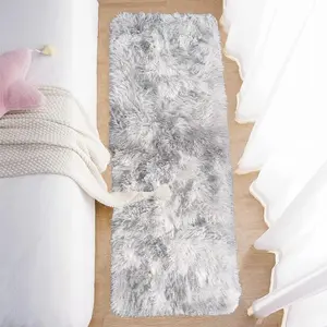 Rectangle Soft Anti-slip Washable Plush Carpet, 1 Count Fluffy Bedroom Rug, Decorative Floor Mat for Living Room Bedroom