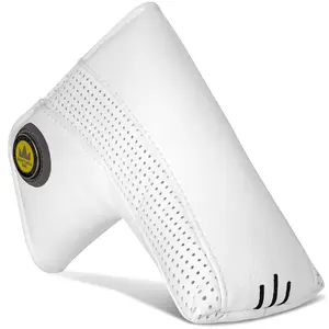 Craftsman Golf Minimalist White Blade Putter Cover, Premium Leather Strong Magnetic Closure, Fits All Blade and Anser Putters
