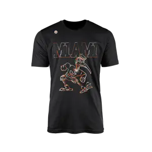 Miami Hurricanes Men's Sebastian Sketch Short-Sleeve Casual Sports T-Shirt, Menswear Graphic Top