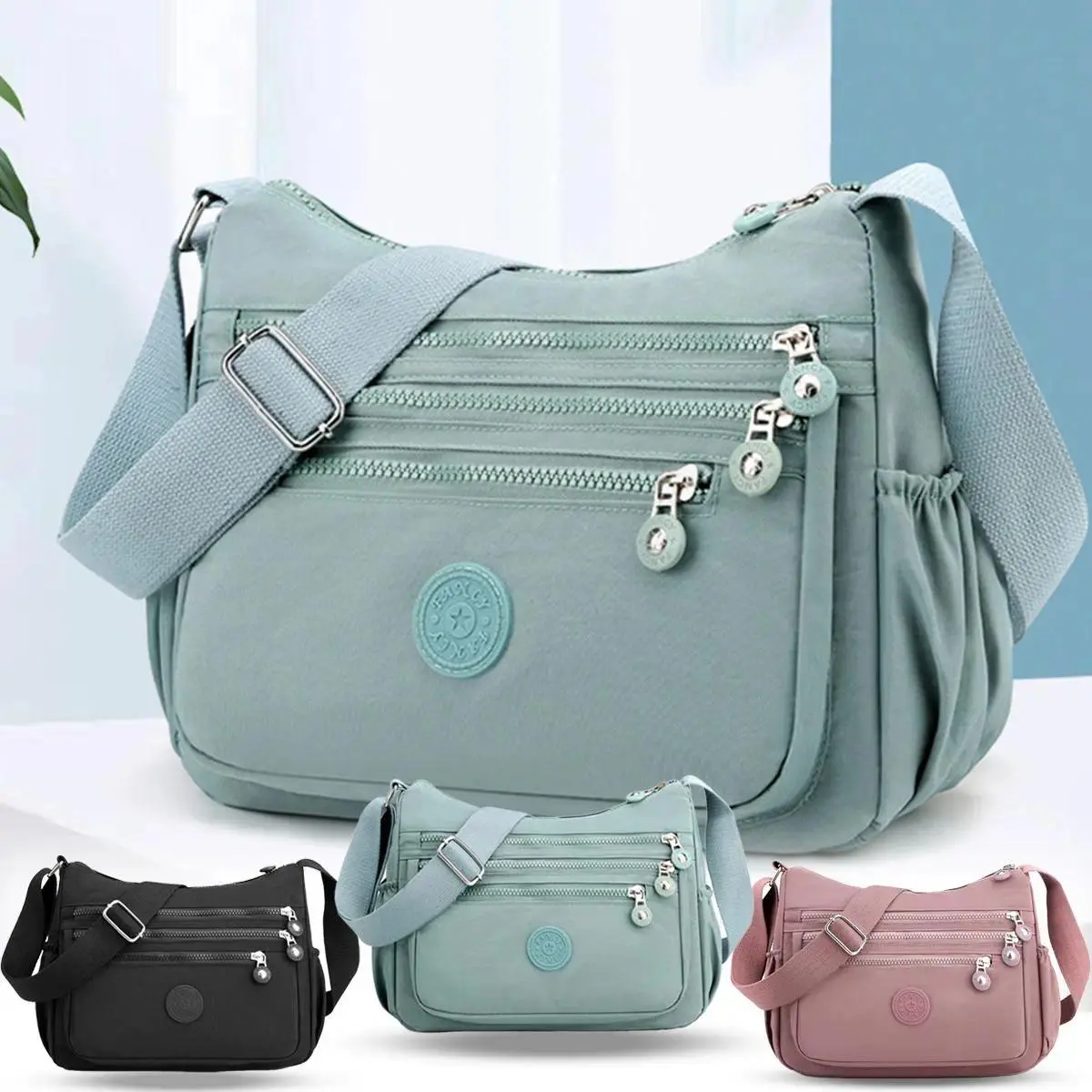 Nylon Fabric Crossbody Bag Anti-Theft Women's Shoulder Bag Multi-Layer Pocket Wallet Perfect for Mother's Day & Valentine's Day Gifts