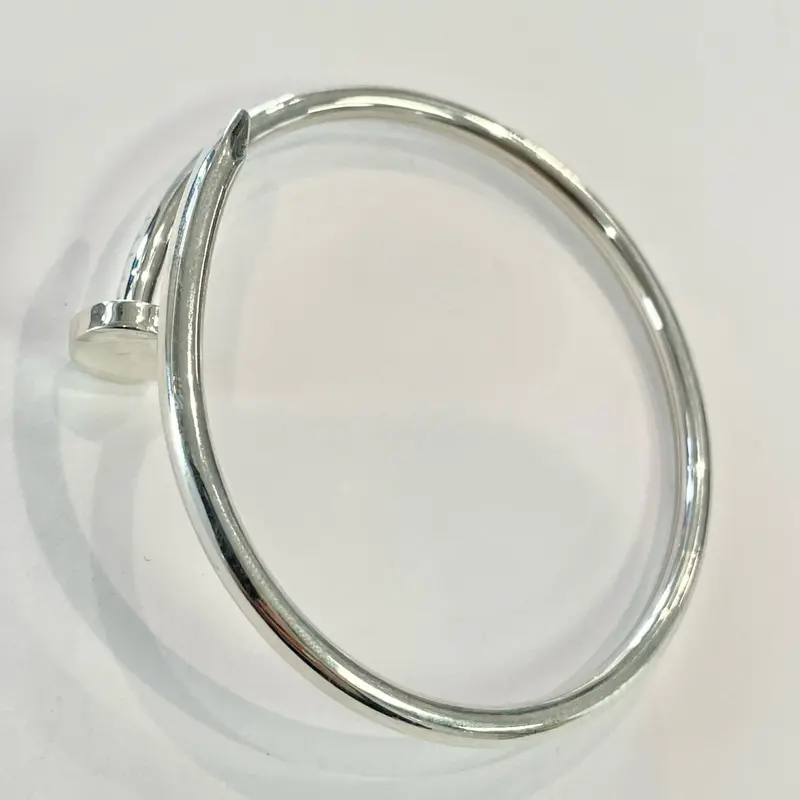 Sterling Silver 925 Flexible Open Bangle 3.8mm