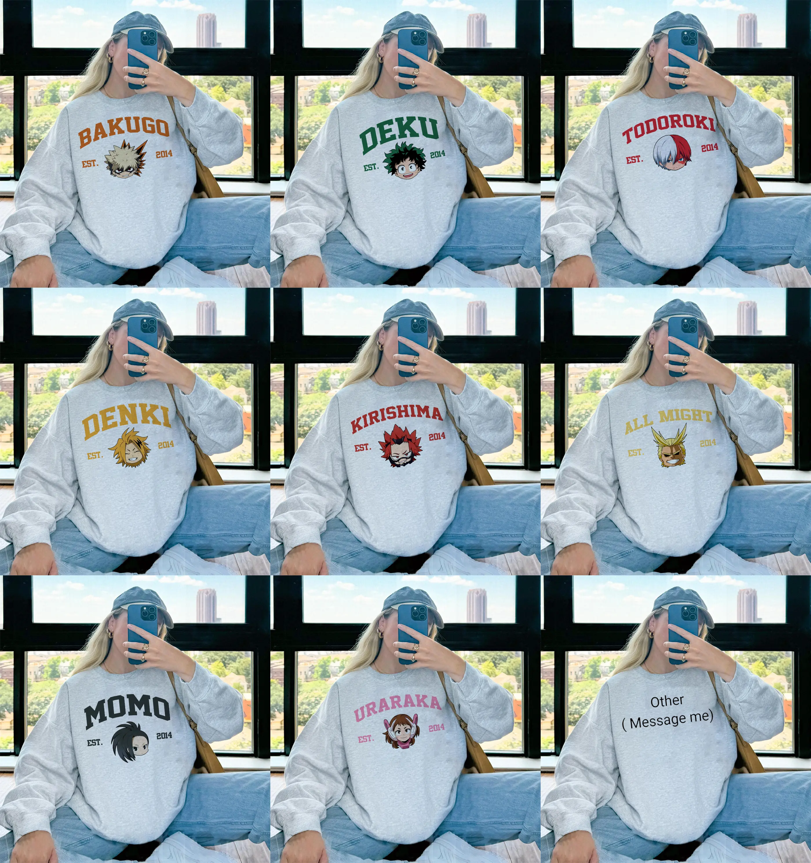 Vintage MHA Characters Anime Manga Sweatshirt Anime Fan Gift