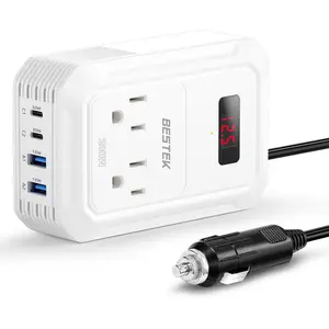 200W Car Power Inverter - DC 12V to 110V AC Converter with 2 USB-C(30W)