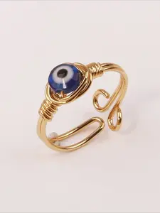 1pc Evil Eye Ring for Women Blue Evil Eyes Open Adjustable Rings Dainty Turkish Greek Third Eye Enamel Ring Lucky Protection Jewelry Gifts