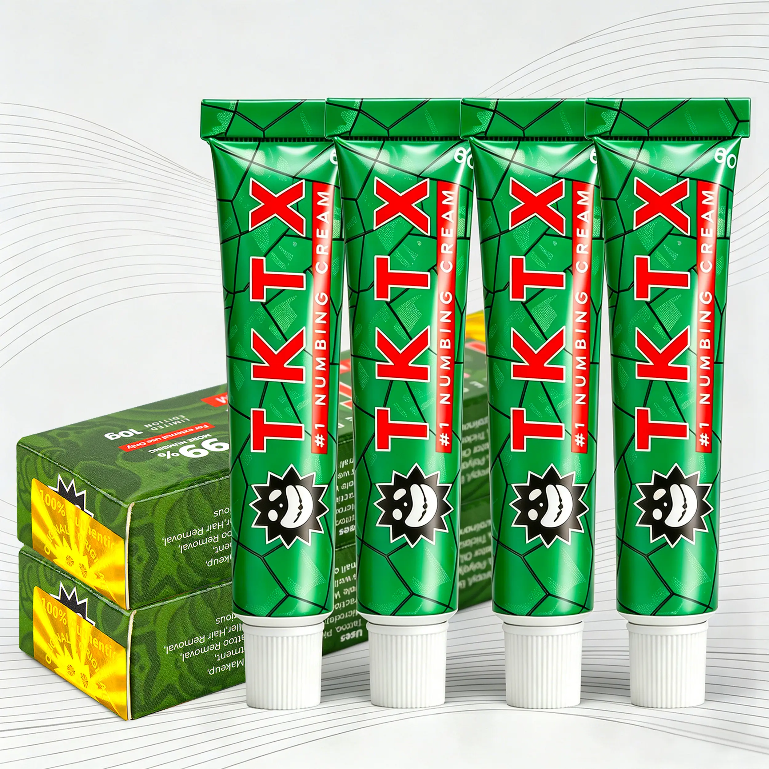 4 Pack TKTX Tattoo Numbing Cream - Limited Edition 99% Very Strong - For Painless Tattooing - Tattoo External Cream (10g)
