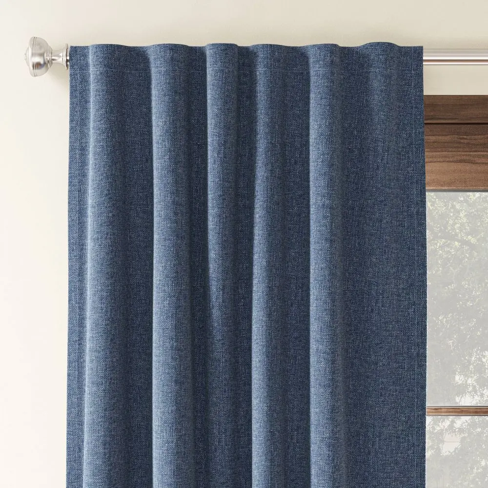 50"x84" Blue Denim Blackout Curtains - Threshold Recycled Polyester OEKO-TEX Certified Solid Window Curtain Panel