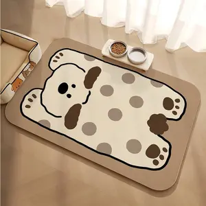 Super absorbent quick drying rounded diatomaceous earth bath mat - anti slip soft bathroom, kitchen and indoor floor mat, cute pattern design | Durable diatomaceous earth material (customizable)