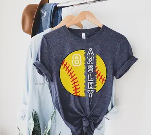 Custom Softball Shirt With Number and Name, Sport Lover Sweatshirt, Player Family Tee, Tis the Season, Game Day Clothing