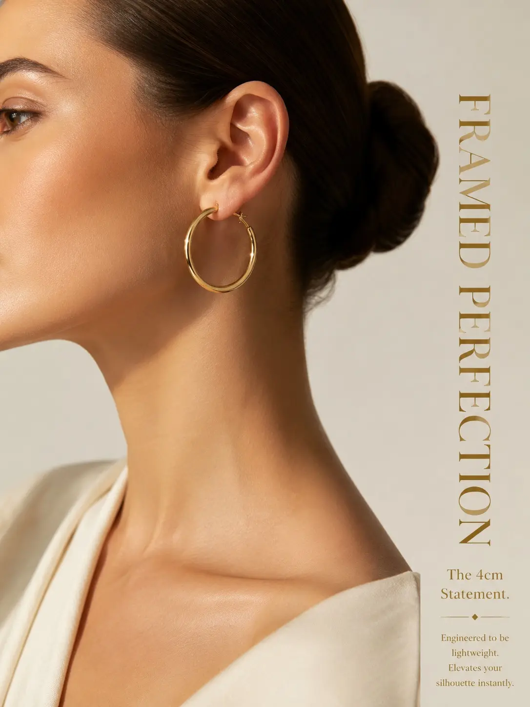 Women's 14K Gold Plated Infinity Hoop Earrings Hypoallergenic Post Hoops, 40mm Chunky Infinity Symbol Design, Niche Trendy Bold Statement Earrings