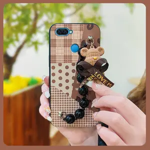 Skin-friendly feel Simplicity Phone Case For OPPO A12/A11K/A12S Cartoon Dirt-resistant soft case Waterproof silicone cute Bear bracelet protective case Back Cover Anti-knock