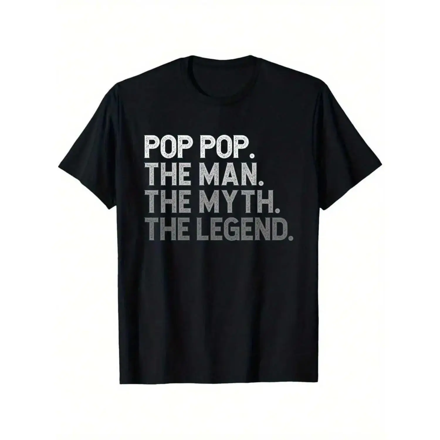 Women's Casual Short-Sleeve Round Neck Cotton T-Shirt, Humorous Father's Day Streetwear with Iconic Pop Pop Title & Legends Motif, Black, S-XXXL Top, Shortsleeve, Tshirt, Breathable Cotton, Graphic Print