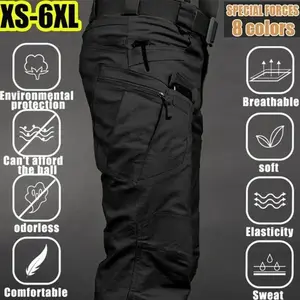 Men's Tactical Cargo Pants 6XL Plus Size Outdoor Casual Sports Pant Hiking Fishing Waterproof Multi-pocket Men Trousers(Sheets)