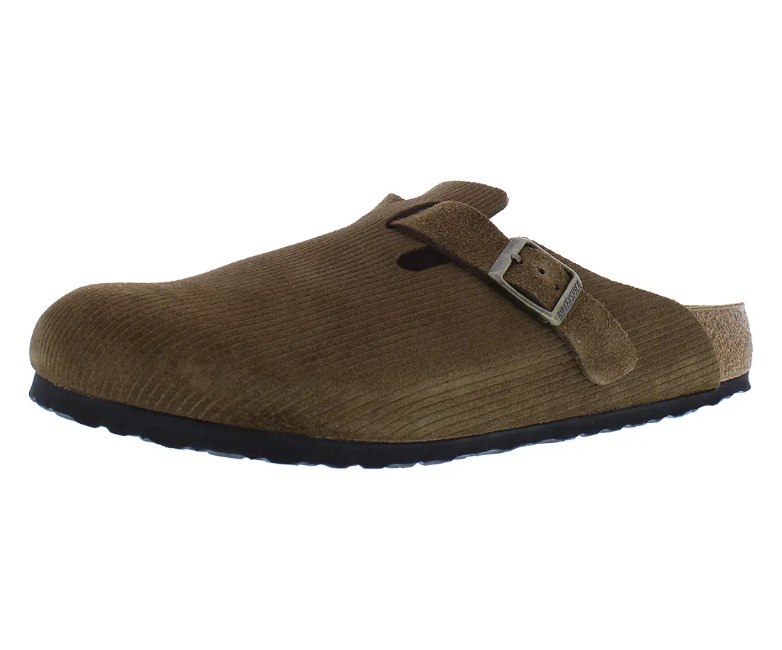 Birkenstock Boston Suede Clogs, Unisex Slip-On Walking Shoes and Comfortable Footwear with Arch Support and Cork Footbed
