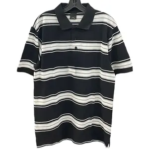 Men's Short Sleeve Striped Pique Polo Shirts Regular Fit Size S-3XL