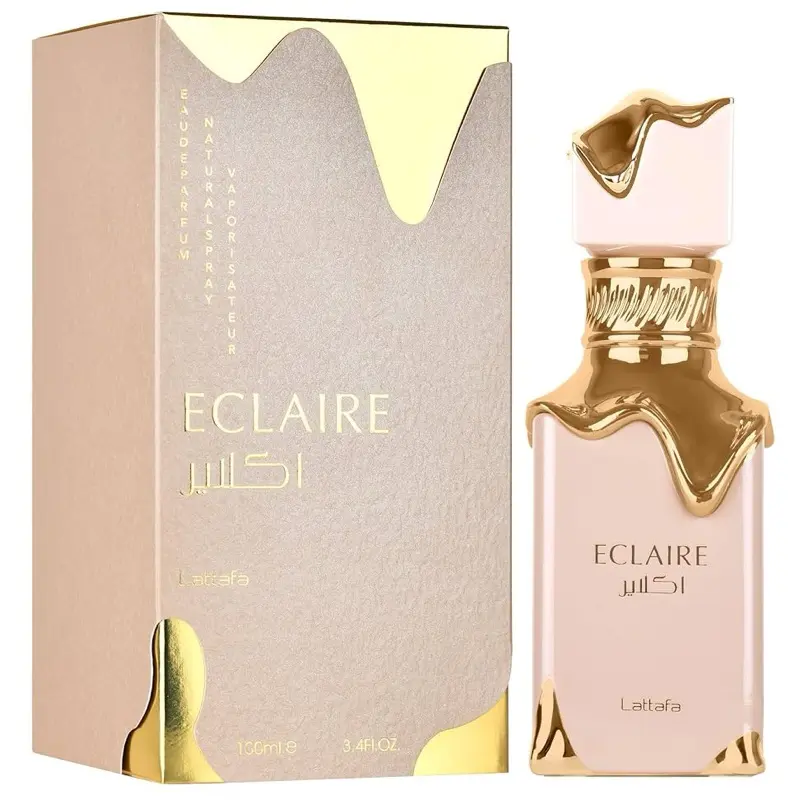 Lattafa Eclaire Eau de Parfum for Women, 100ml | Phthalate-Free, Long-Lasting Elegant Fragrance with Sweet Caramel, Vanilla & Honey Notes, Beauty Products, Long Lasting Perfumes, Signature Scent, Women's Perfume, Sweet Floral, Female Wear, Spray On Skin,,