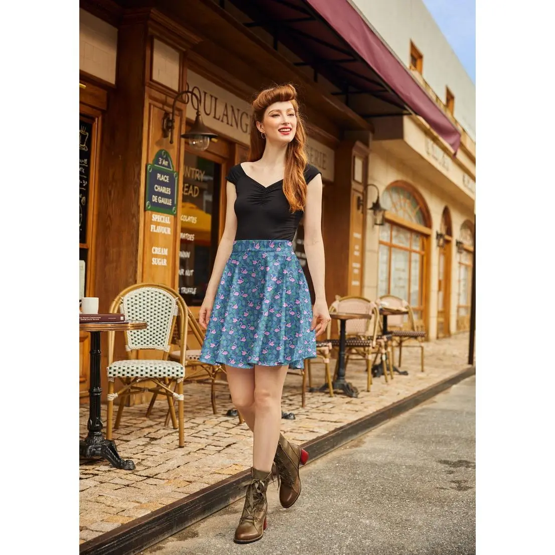 Flamingo Skater Skirt