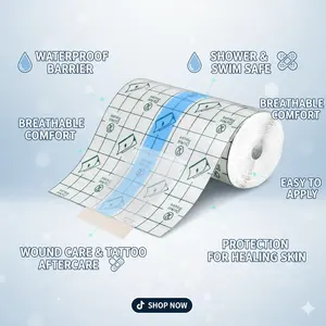 Multifunctional Transparent Waterproof Tape, PU Film Bath Patch, Wound Tattoo Acupoint Protection, Breathable Non-Irritating, Multi-Purpose