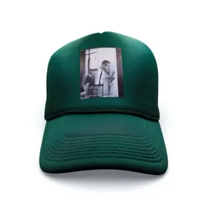 "By Any Means Necessary" Trucker Hat - Green Adjustable Cap with Iconic Malcolm X Photo Design