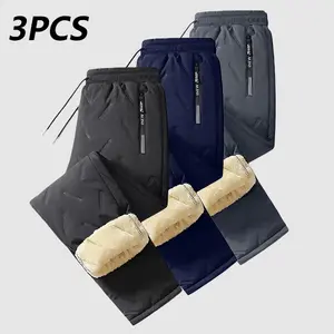 Men's Warm Thermal Winter  Snowpants Ideal for Hiking Workouts & Outdoor Activities Machine sweatpants men Perfect for Extreme Cold Weather Layered Solid Color Design Regular Fit Menswear Top  Stylish Trouser pants men wear Casual Plain
