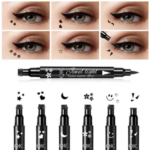 QIC Pattern Embellishment Seal Eyeliner Pen Waterproof Quick Drying Non Smudging Double Head Cosmetic Eye Makeup Product