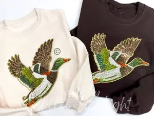 Mallard Duck Sequin Patch Shirt