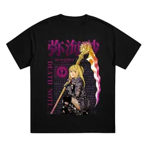 Death Note Anime Graphic T-Shirt, Classic Manga Trendy Vintage Washed Casual Tee, Unisex Streetwear Fashion Top for Anime Fans Daily Outfit