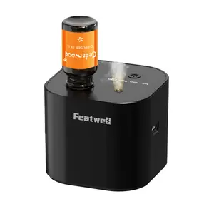 Featwell Portable Essential Oil Diffuser Waterless Mini Fragrance Diffuser 3 Spray Modes Cycle Start Cordless Aroma Air Machine for 200 Sq Ft Home Office Bedroom Ultra Silent Black White
